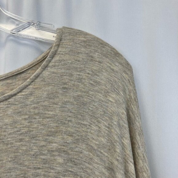 Bluheaven Womens Tunic Top Beige Heathered 3/4 Sleeve Scoop Neck High Low USA L - Picture 4 of 11